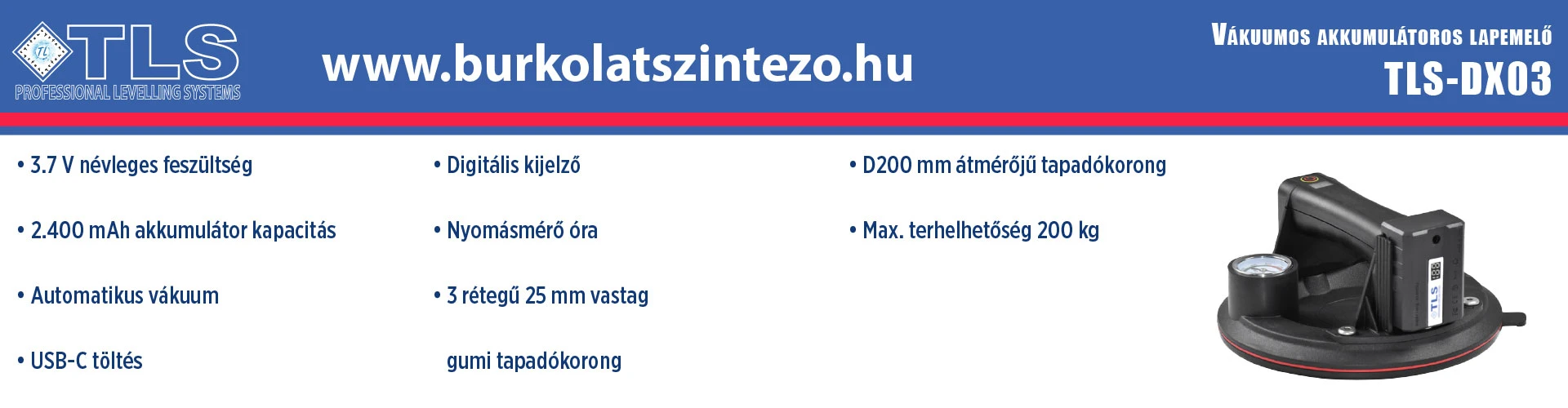 TLS Burkolatszintező rendszer