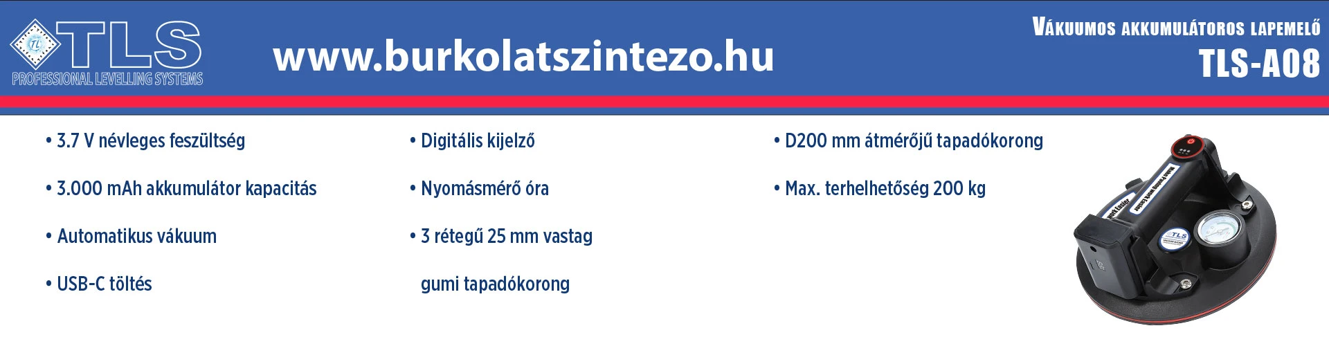 TLS Burkolatszintező rendszer