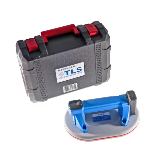 TLS-DX04G-EA2 Vákuumos akkumulátoros emelő 7,4 V , 247x167 mm elliptikus tapadókorong, műanyag koffer,  2 db akkumulátor, digitális kijelző