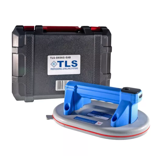 TLS-DX06G-EAB Vákuumos akkumulátoros emelő 3,7 V , 247x167 mm elliptikus tapadókorong, műanyag koffer,  beépített akkumulátor, digitális kijelző