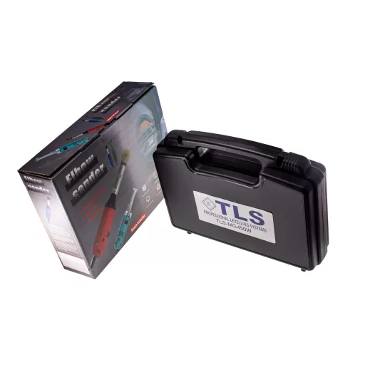 TLS-DOLPHIN-MG450W Mini hosszúnyakú sarokcsiszológép készlet, 220V vezetékes, műanyag koffer