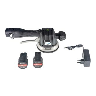   TLS-PA01-2 Vákuumos akkumulátoros lapvibrátor 16.8 V , d145 mm, műanyag koffer, 2 db akkumulátor