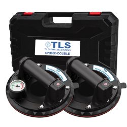   TLS-XPB05E-DOUBLE  Vákuumos emelő akkumulátoros d200 mm átmérő, nagyméretű dupla műanyag kofferben, 2 db gép beépített akkumulátorral, 2 db töltő, nyomásmérő óra
