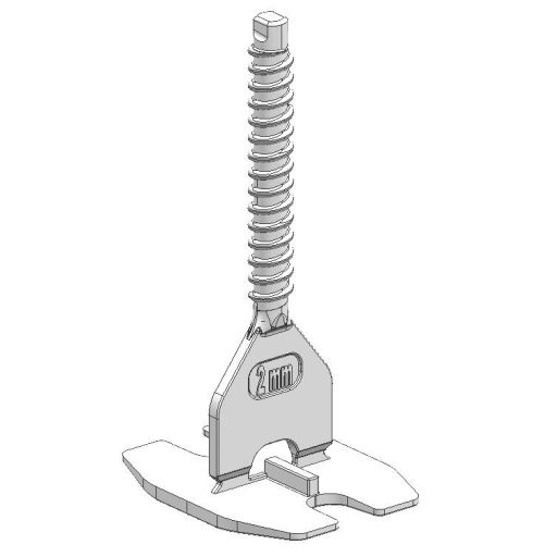 TLS-HURRICANE - 100 db csavaros lapszintező talp 2 mm,  ( T ) fuga, 3-22 mm lapvastagság