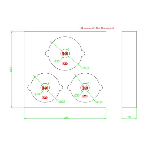 Üres alumínium koffer - 3 db-os
