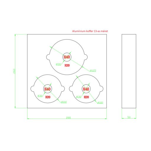 Üres alumínium koffer - 3 db-os