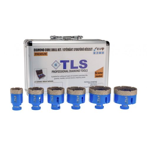 TLS-COBRA PRO 6 db-os 25-30-35-40-45-68 mm - lyukfúró készlet - alumínium koffer 