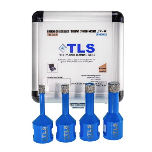 TLS-COBRA PRO 4 db-os 6-8-10-12 mm - mini lyukfúró készlet - alumínium koffer 