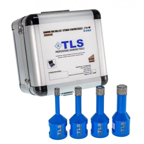 TLS-COBRA PRO 4 db-os 6-12-14-16 mm - mini lyukfúró készlet - alumínium koffer 
