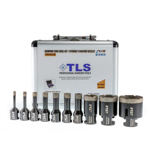 TLS-COBRA 10 db-os 5-6-8-10-12-14-16-27-35-51 mm - lyukfúró készlet - alumínium koffer fekete