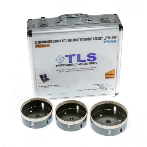 TLS-COBRA 3 db-os 55-60-68 mm - lyukfúró készlet - alumínium koffer fekete