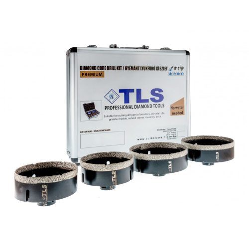 TLS-COBRA 4 db-os 70-80-90-100 mm - lyukfúró készlet - alumínium koffer fekete