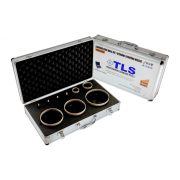 TLS-COBRA 9 db-os 6-8-10-12-35-51-70-100-110 mm - lyukfúró készlet - alumínium koffer fekete