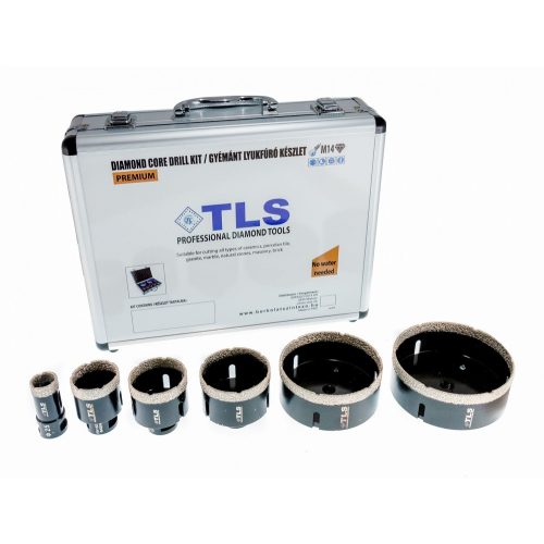 TLS-COBRA 6 db-os 27-45-55-68-100-115 mm - lyukfúró készlet - alumínium koffer fekete