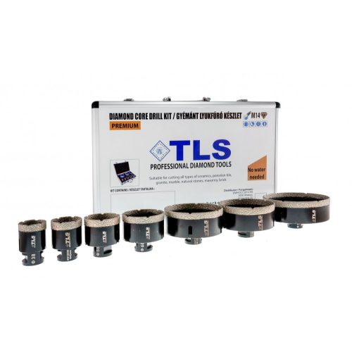 TLS-COBRA 7 db-os 35-43-51-67-75-100-110 mm - lyukfúró készlet  - alumínium koffer fekete