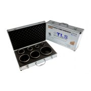 TLS-COBRA 7 db-os 35-43-51-67-75-100-110 mm - lyukfúró készlet  - alumínium koffer fekete