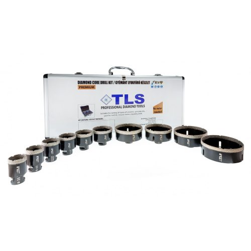 TLS-COBRA 10 db-os 20-27-40-50-55-67-70-80-100-120 mm - lyukfúró készlet - alumínium koffer fekete