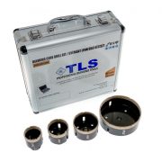 TLS-COBRA 4 db-os 45-55-68-115 mm - lyukfúró készlet - alumínium koffer fekete