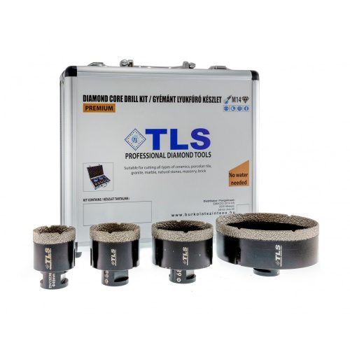 TLS-COBRA 4 db-os 40-55-68-110 mm - lyukfúró készlet - alumínium koffer fekete