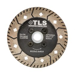   TLS PREDATOR gyémánt vágó- és csiszolótárcsa d115x2,6x8xM14 mm hűtőfurattal