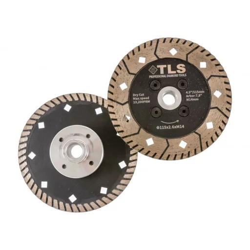 TLS PREDATOR gyémánt vágó- és csiszolótárcsa d115x2,6x8xM14 mm hűtőfurattal