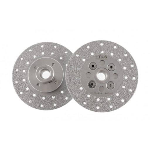 TLS VACUUM gyémánt vágó- és csiszolótárcsa 2 oldalas M14x100 mm - közepes szemcseméret szürke