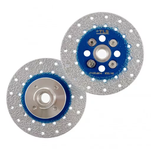 TLS VACUUM gyémánt vágó- és csiszolótárcsa 2 oldalas M14x100 mm - durva szemcseméret kék