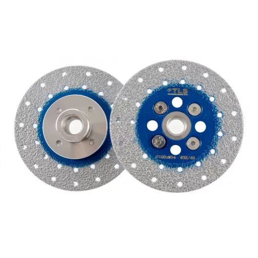 TLS VACUUM gyémánt vágó- és csiszolótárcsa 2 oldalas M14x100 mm - durva szemcseméret kék