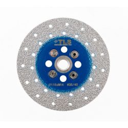   TLS VACUUM gyémánt vágó- és csiszolótárcsa 2 oldalas M14x115 mm - durva szemcseméret kék