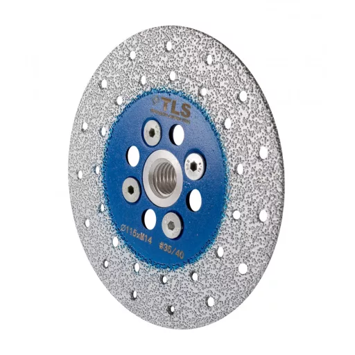 TLS VACUUM gyémánt vágó- és csiszolótárcsa 2 oldalas M14x115 mm - durva szemcseméret kék