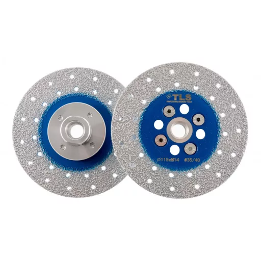 TLS VACUUM gyémánt vágó- és csiszolótárcsa 2 oldalas M14x115 mm - durva szemcseméret kék