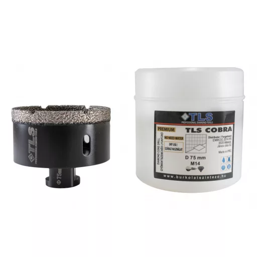 TLS COBRA 75 mm gyémánt lyukfúró fekete