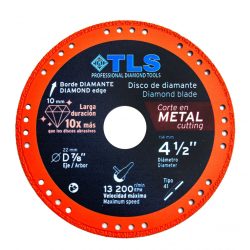   TLS METAL-PRO gyémántszemcsés fém- és általános célú vágókorong  d115x22.23x1.2/2.2x10 mm 