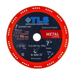   TLS METAL-PRO-1 gyémántszemcsés fém- és általános célú vágókorong  d180x22.23x1.4/2.4x10 mm 