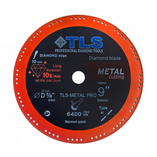 TLS METAL-PRO gyémántszemcsés fém- és általános célú vágókorong  d230x22.23x1.5/2.5x10 mm 