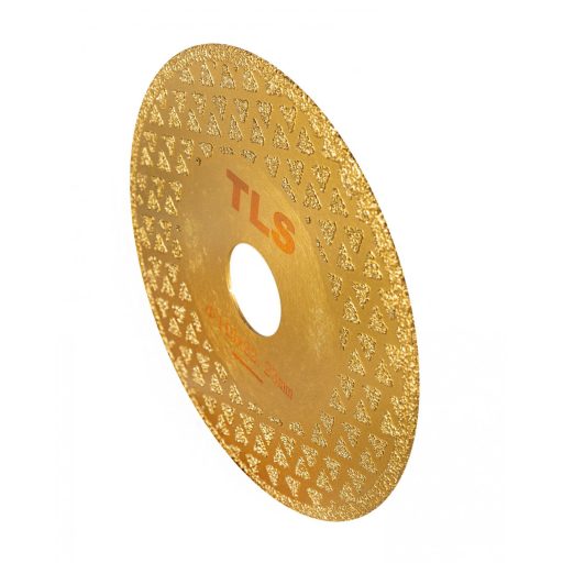 TLS VACUUM 2 SIDE TRIANGLE GOLDEN vákuum forrasztott gyémánt vágó- és csiszolótárcsa 2 oldalas d115 x 22.23 mm