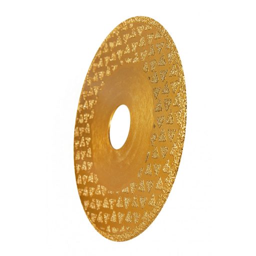 TLS VACUUM 2 SIDE TRIANGLE GOLDEN vákuum forrasztott gyémánt vágó- és csiszolótárcsa 2 oldalas d115 x 22.23 mm