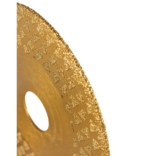 TLS VACUUM 2 SIDE TRIANGLE GOLDEN vákuum forrasztott gyémánt vágó- és csiszolótárcsa 2 oldalas d115 x 22.23 mm