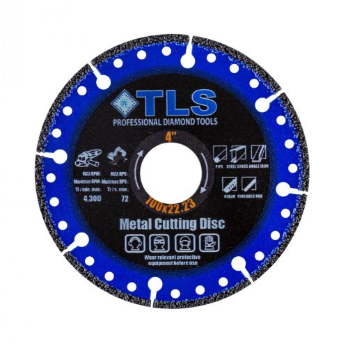 TLS METAL-PRO-3 gyémántszemcsés fém- és általános célú vágókorong  d100x22.23x1.2/2.2x10 mm 