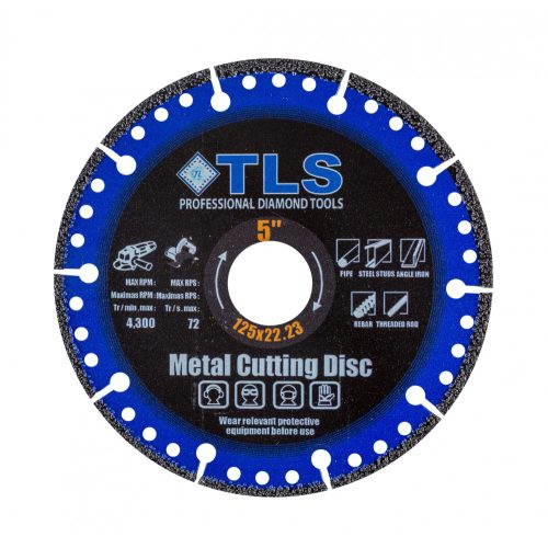 TLS METAL-PRO-3 gyémántszemcsés fém- és általános célú vágókorong  d125x22.23x1.2/2.2x10 mm 