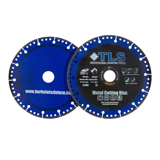 TLS METAL-PRO-3 gyémántszemcsés fém- és általános célú vágókorong  d180x25.4/22.23x1.6/2.6x10 mm 