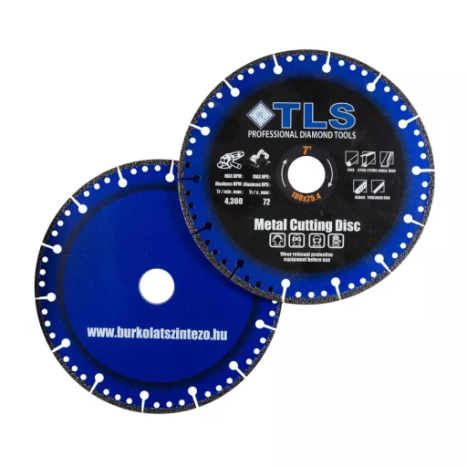 TLS METAL-PRO-3 gyémántszemcsés fém- és általános célú vágókorong  d180x25.4/22.23x1.6/2.6x10 mm 