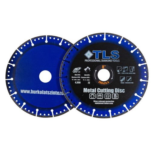 TLS METAL-PRO-3 gyémántszemcsés fém- és általános célú vágókorong  d200x25.4/22.23x1.8/2.8x10 mm 