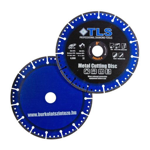 TLS METAL-PRO-3 gyémántszemcsés fém- és általános célú vágókorong  d200x25.4/22.23x1.8/2.8x10 mm 