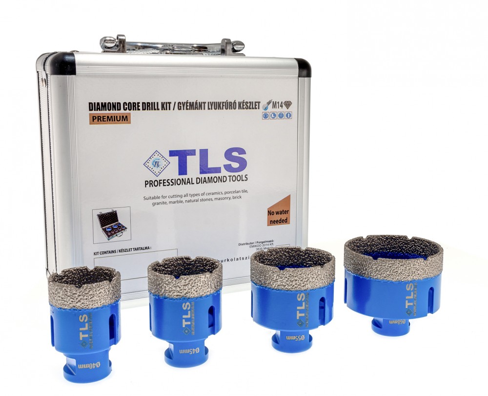TLS-COBRA PRO 4 db-os 35-43-51-67 mm - lyukfúró készlet - alumínium koffer 