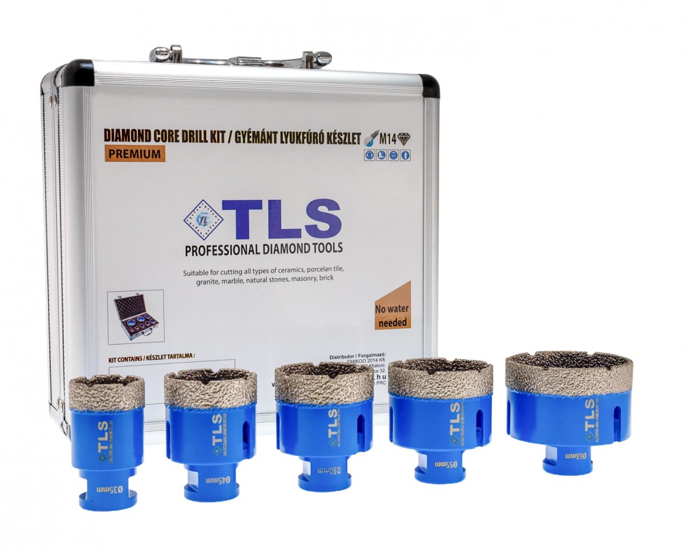 TLS lyukfúró készlet 22-27-38-43-55 mm - alumínium koffer TLS lyukfúró készlet 22-27-38-43-55 mm - alumínium koffer