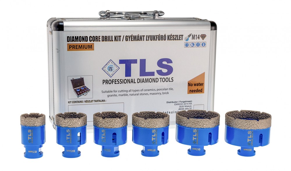 TLS-COBRA PRO 6 db-os 20-35-40-45-55-68 mm - lyukfúró készlet - alumínium koffer 