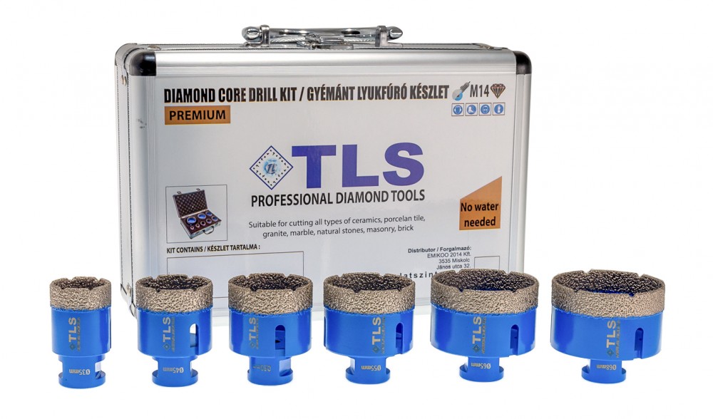 TLS-PRO 6 db-os lyukfúró készlet 12-20-38-43-51-67 mm - alumínium koffer fehér TLS-PRO 6 db-os lyukfúró készlet 12-20-38-43-51-67 mm - alumínium koffer fehér