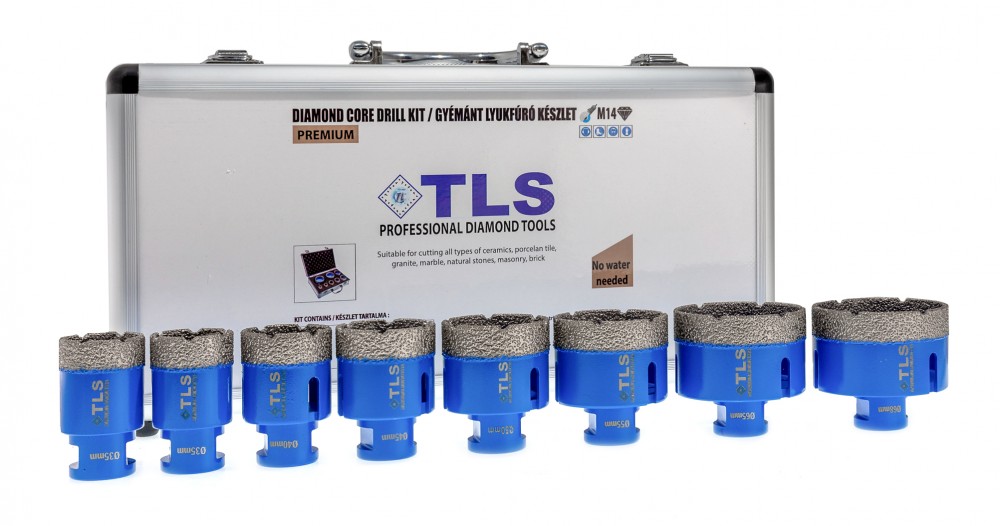 TLS-COBRA PRO 8 db-os 20-25-30-35-40-45-50-60 mm - lyukfúró készlet - alumínium koffer