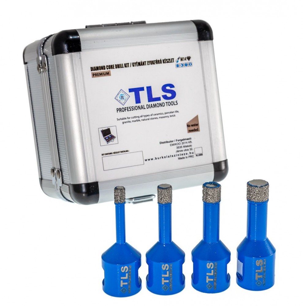 TLS-COBRA PRO 4 db-os 6-8-10-14 mm - mini lyukfúró készlet - alumínium koffer 